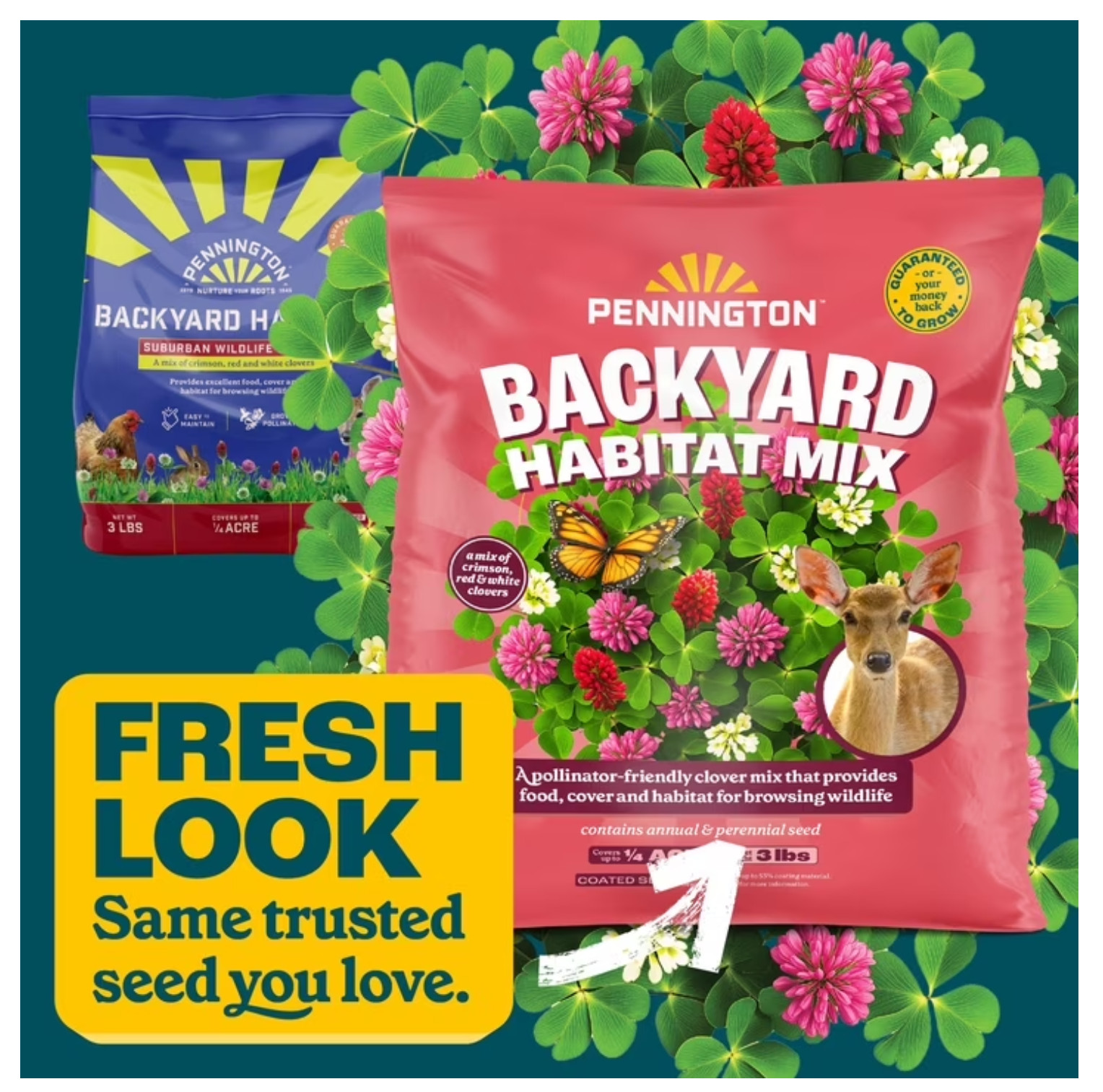 Pennington Backyard Habitat Wildlife Clover Seeds and Grass Seed Mix, 3lb