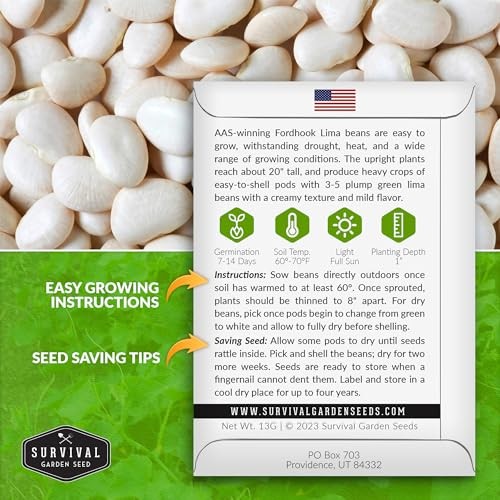 Lima Bean Seeds for Planting – Heirloom Fordhook Bush Variety for Growing 2