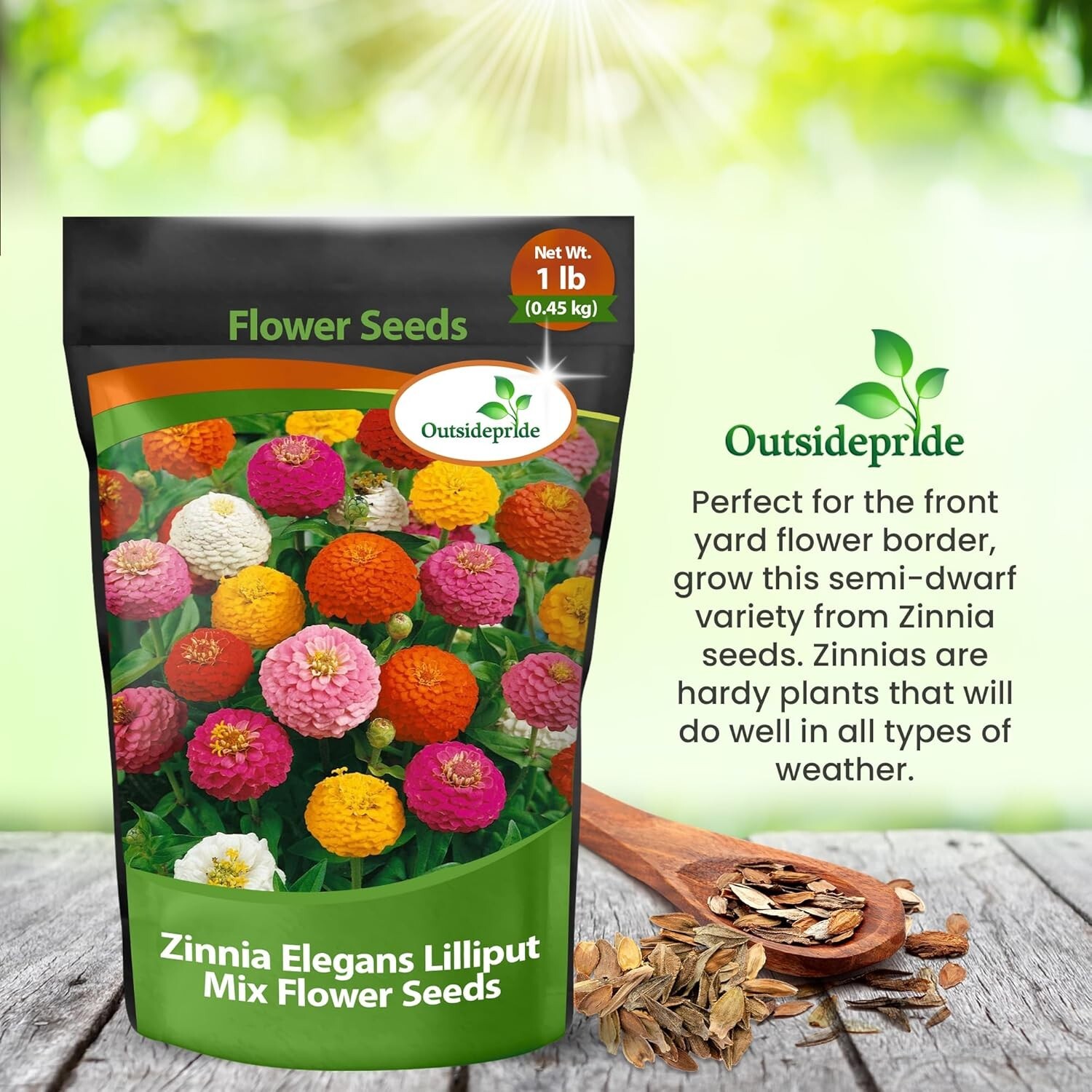 GMO-Free 1 Lb. Zinnia Seeds – Vibrant Annual Blooms for Summer to Winter Display