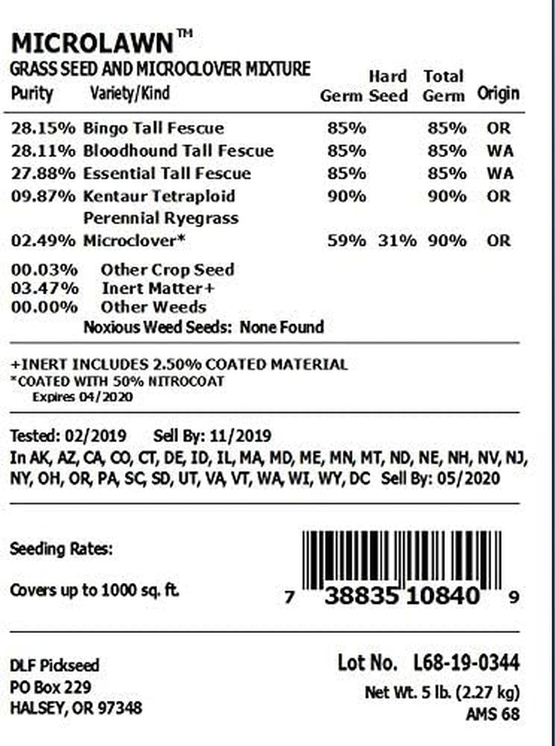 X-Seed 440AS0135UCT-5 MicroLawn Grass & Micro-Clover Mixture 5 lbs White