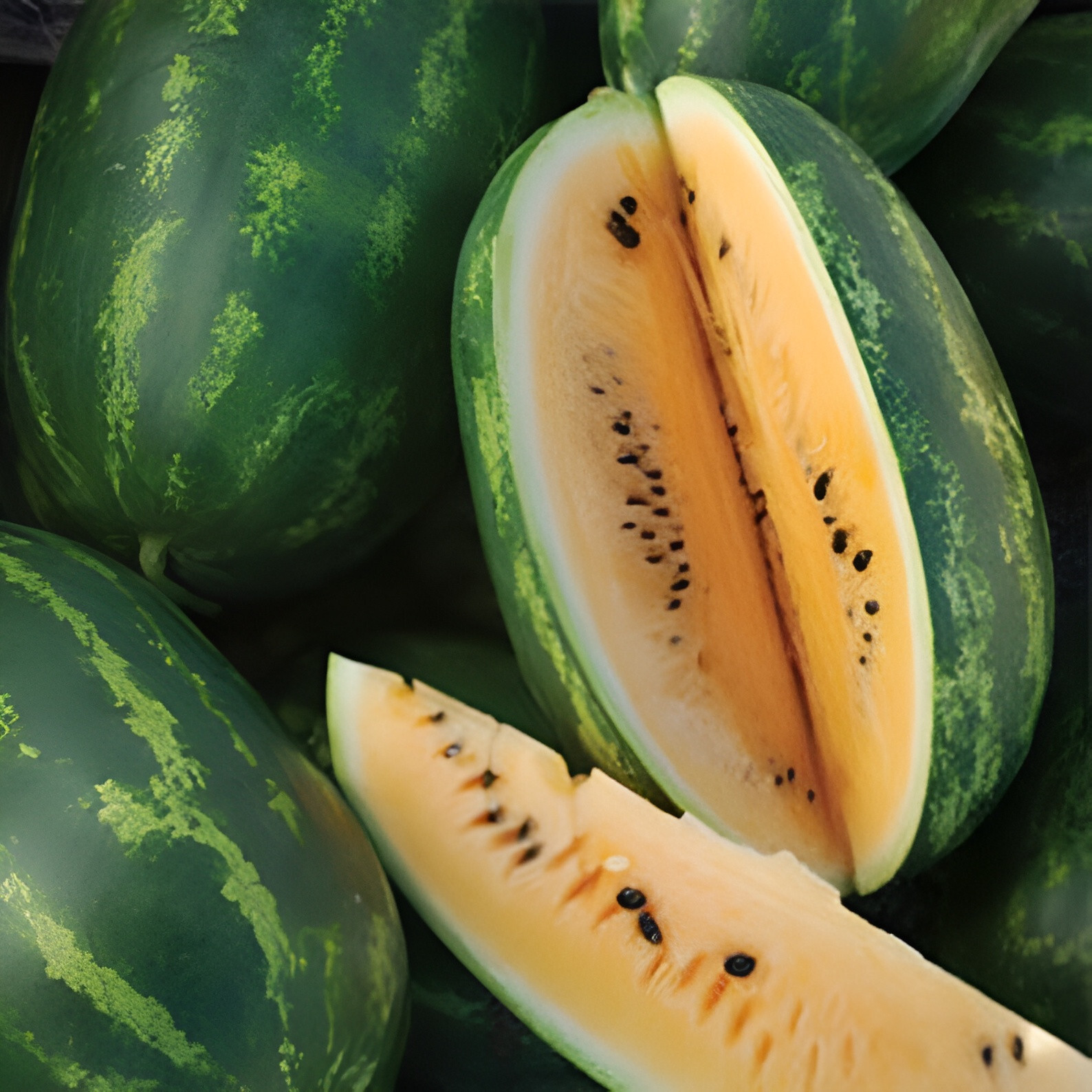 35 Heirloom Tendersweet Orange Watermelon Seeds – HUGE 30-35LB Super Sweet Melon