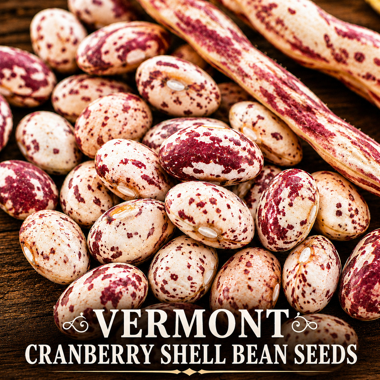 Vermont Cranberry Shell Bean Seeds – Heirloom Bush Bean – 25 seeds