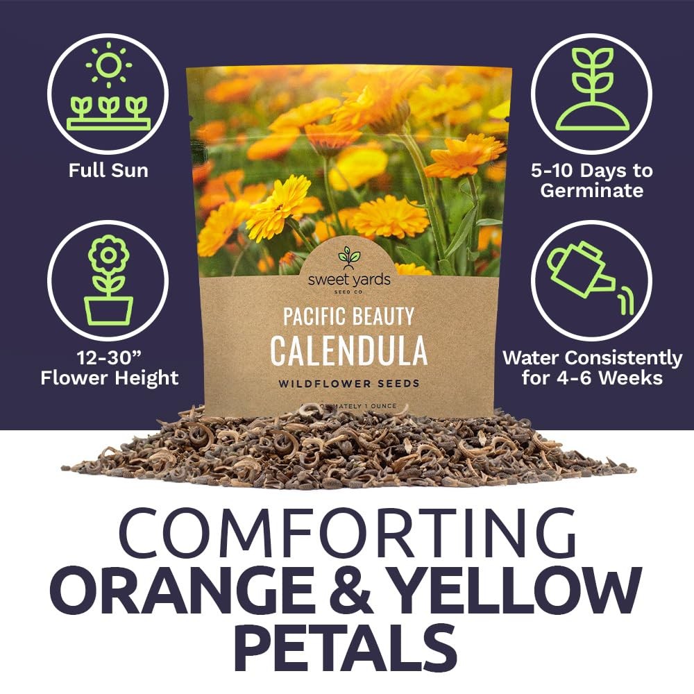Calendula Pacific Beauty Mix 3000 PCS Wildflower Seeds Officinalis Plant