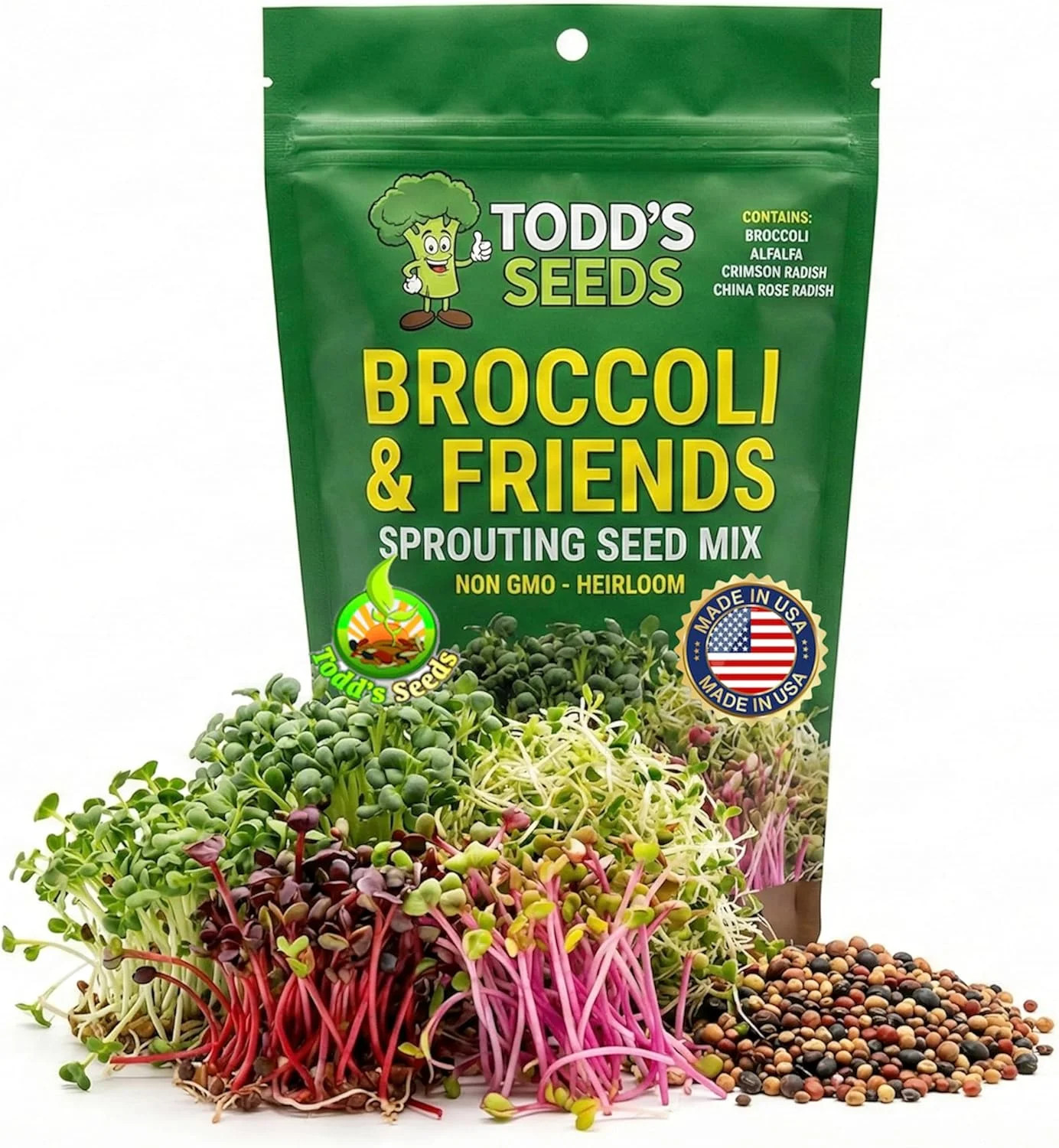 Todd’s Seeds Broccoli and Friends Sprouting Seed Mix (1/4 Pound) | Broccoli, Cri