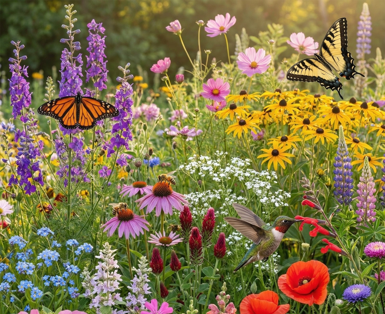 Landscaper’s Pack BUTTERFLY & HUMMINGBIRD Mix Pollinator Garden 5000+ Seeds!
