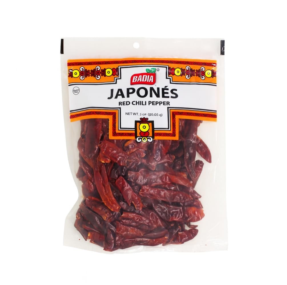 Chile Japones Red Chili Peppers 3 oz Dried Szechuan Hot Pepper Mild Heat