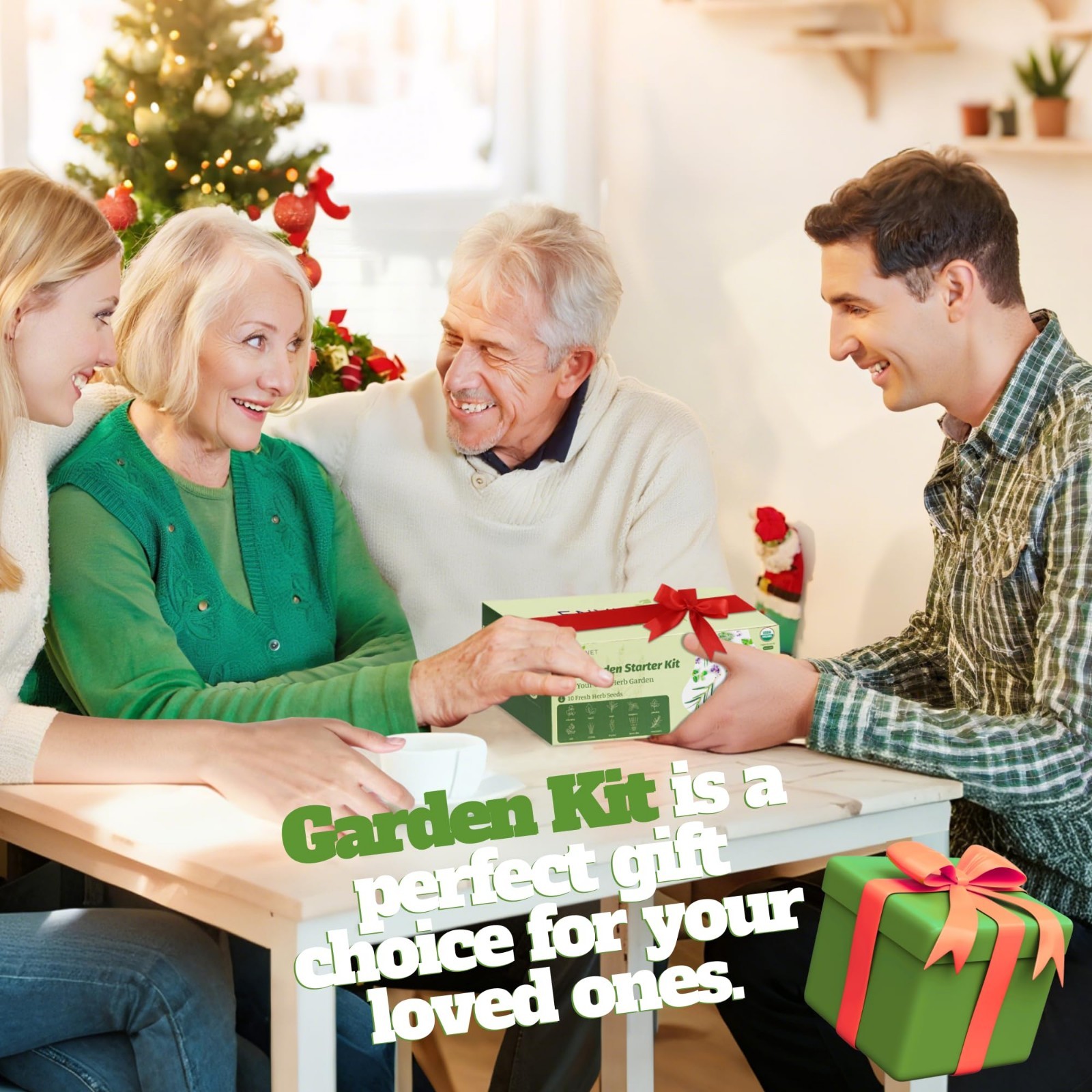 Indoor Herb Garden Kit – 10 Organic Seeds & Burlap Pots, Easy Kitchen Planter fo