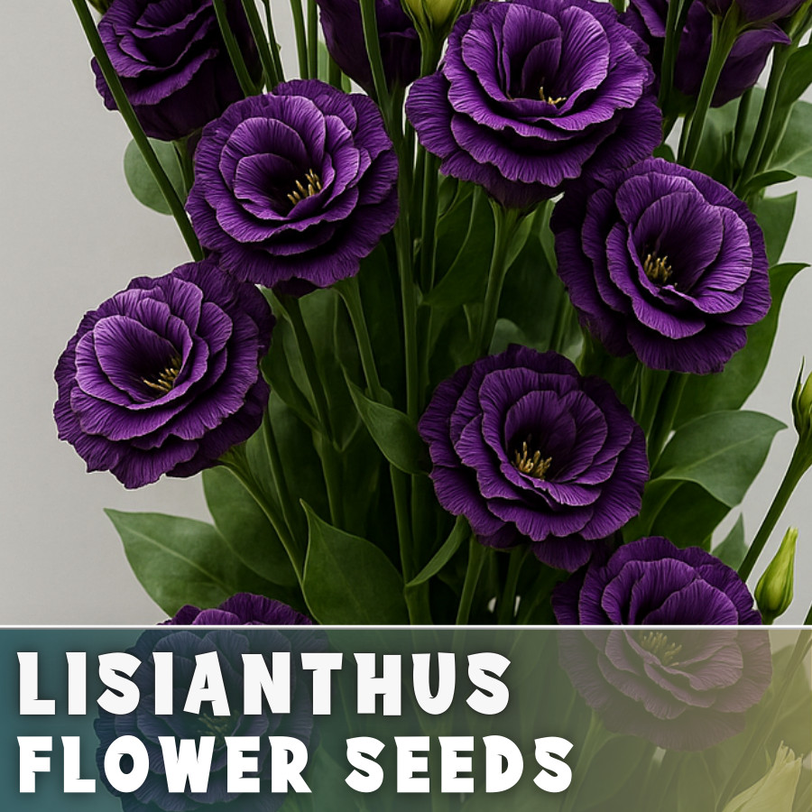Black Plum Lisianthus Seeds – 100 Seeds Garden Bloom Flower Seed Non Gmo