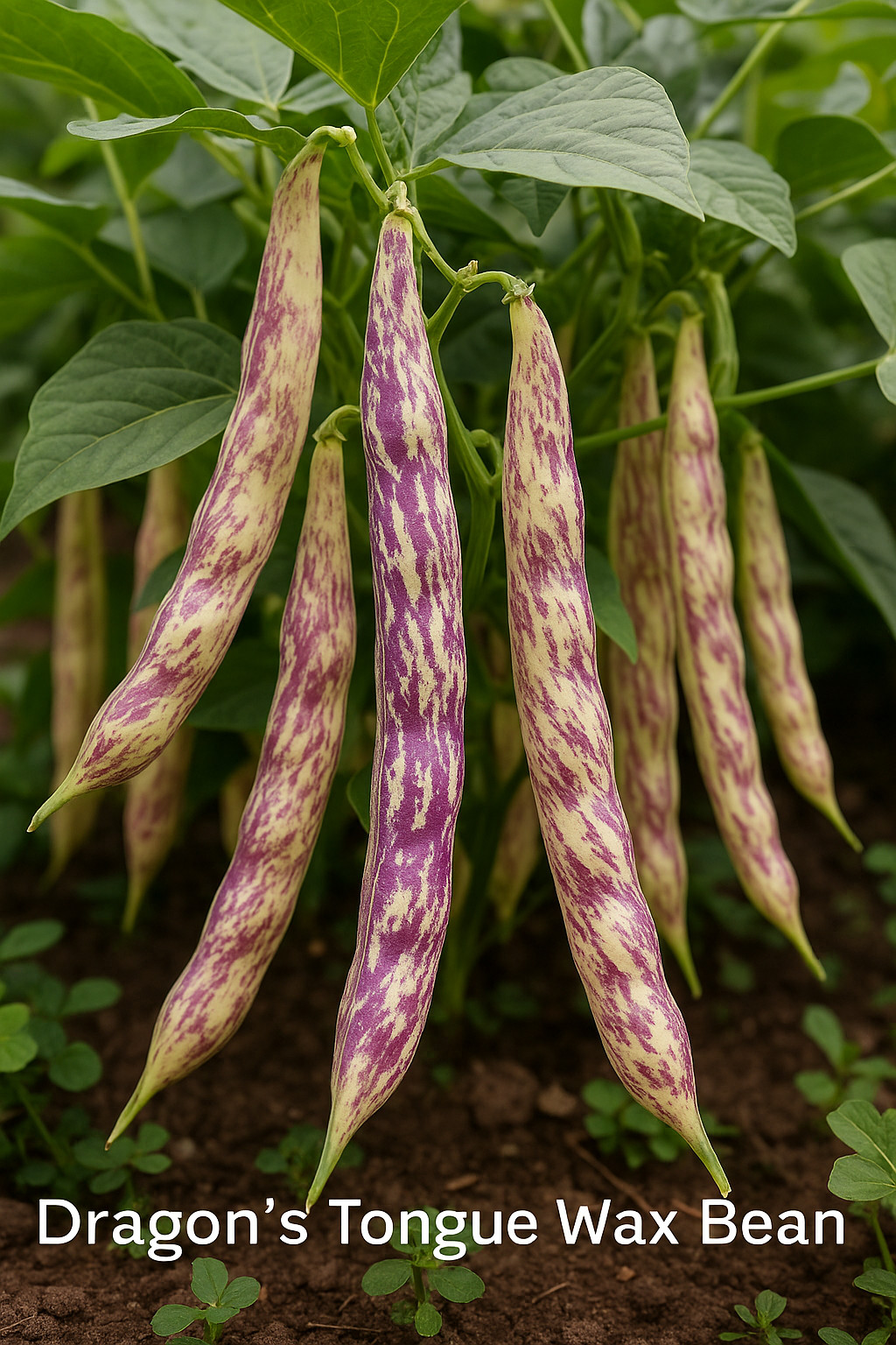 Dragon’s Tongue Wax Bean Seeds – Heirloom Non-GMO Bush Bean Variety 25 Seeds