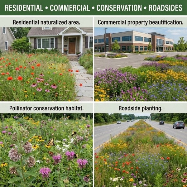 Old Cobblers Farm™ Wicked Tuff Turf Wildflower Mix (Wildflowers)-Seasonal Color