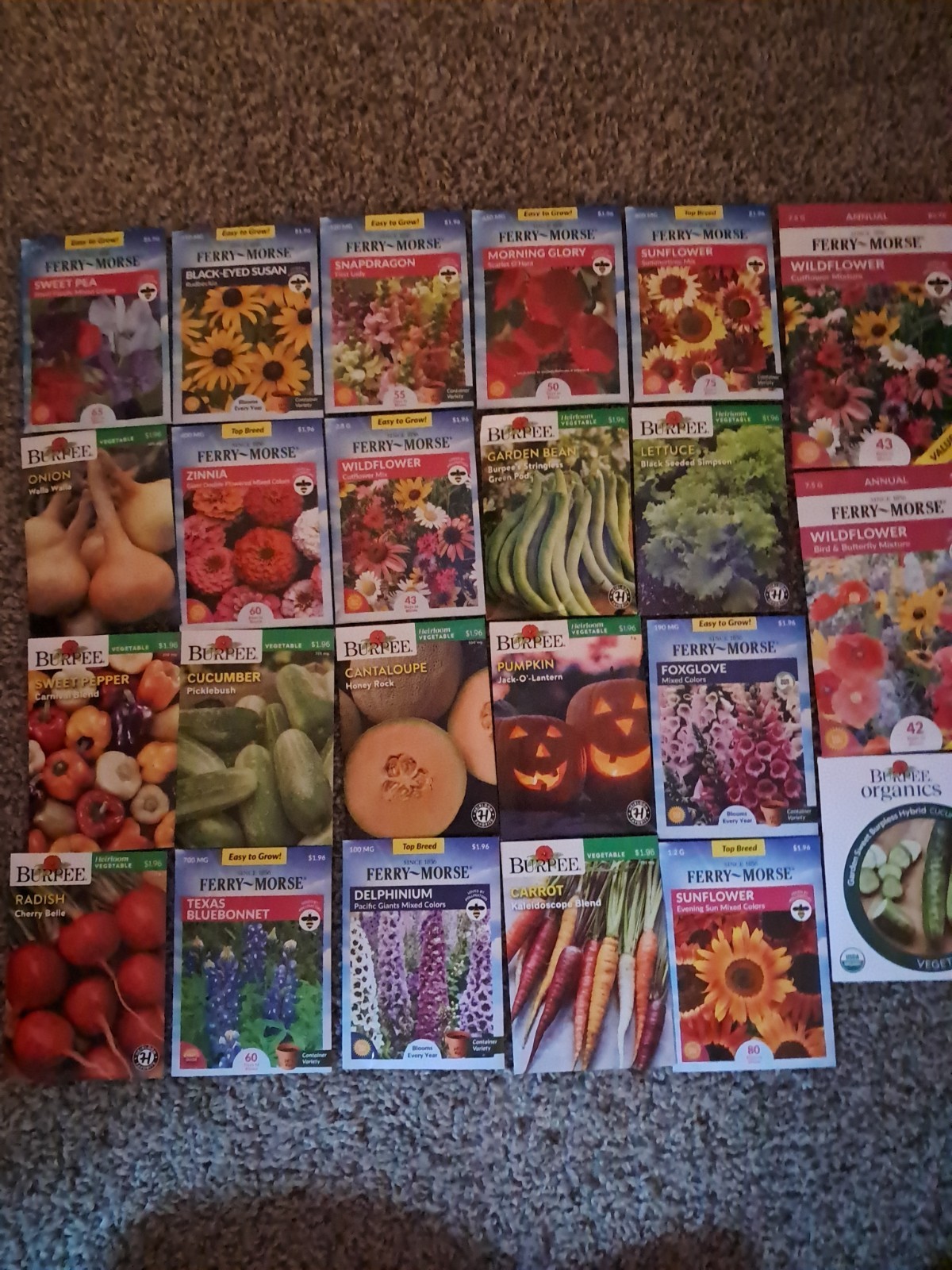 Seeds for planting fruits,vegetables,garden crops, and flowers. 23 seed packets.