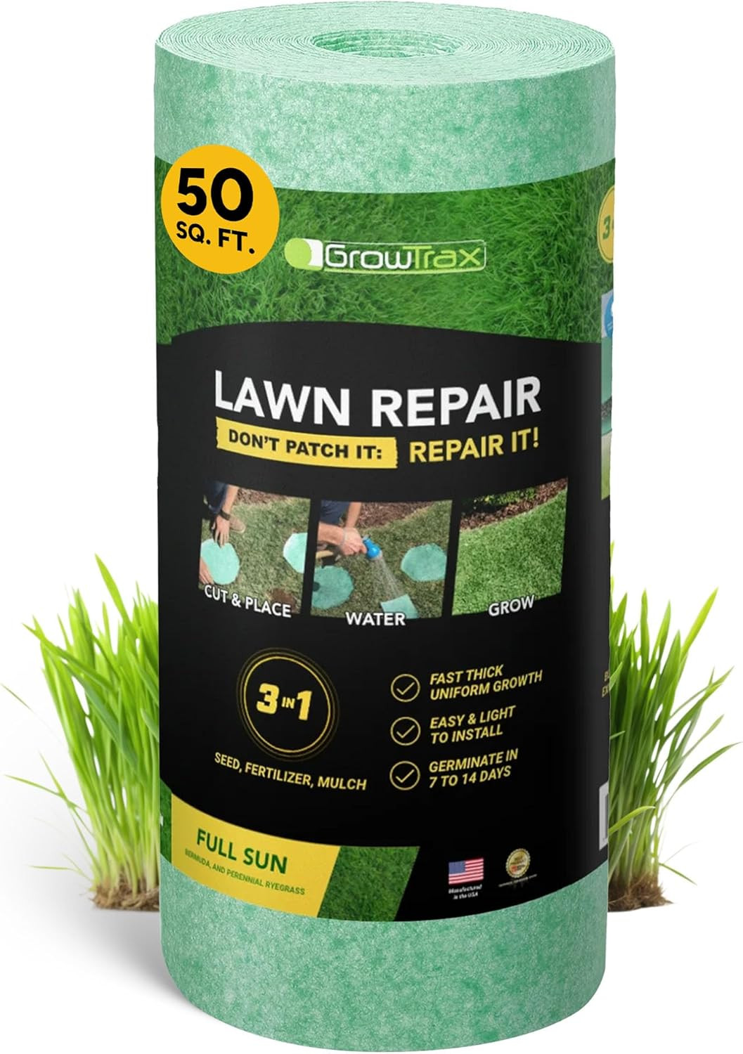 Biodegradable Grass Seed – 50 SQFT Bermuda Rye – Grass Seed and Fertilizer for L