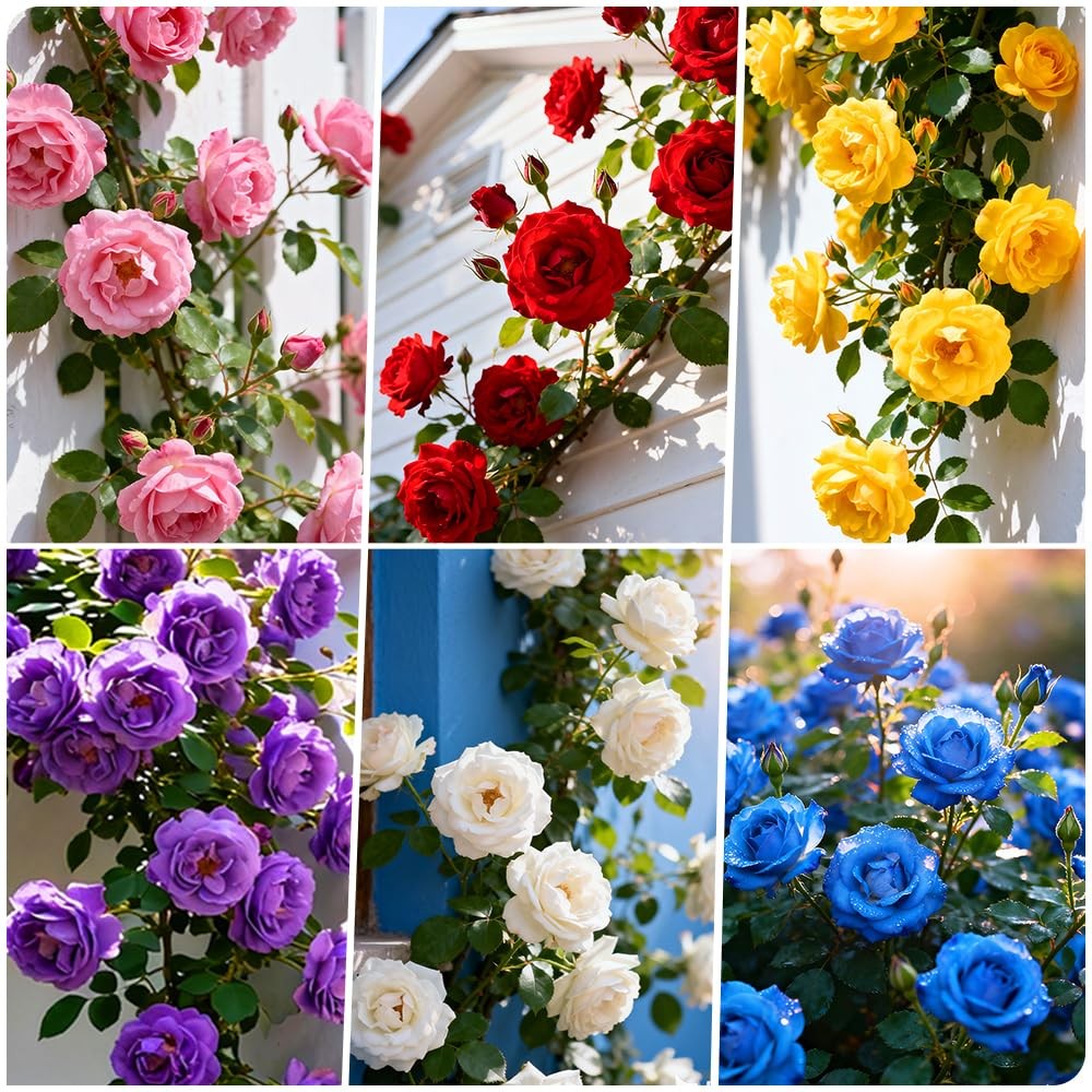 300+Climbing Rose Bush Seeds for Planting Outdoors-Perennial Flowering Plant …