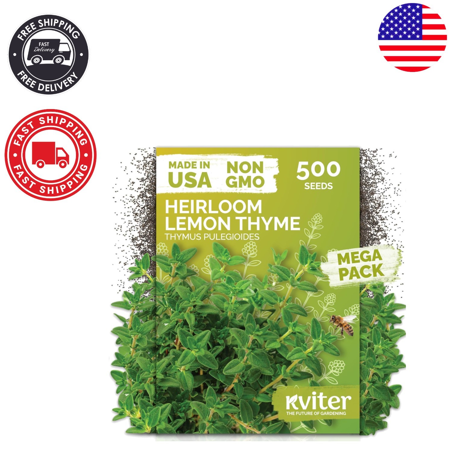 High Germination Lemon Thyme Seeds for Easy Outdoor Herb Gardens – 500 Count