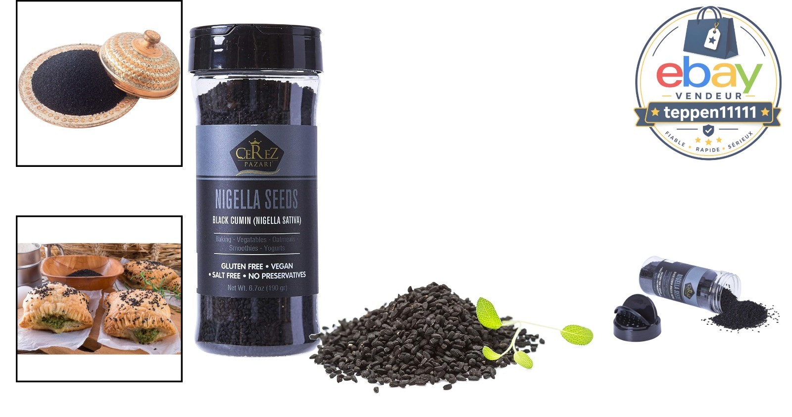 Nigella Seeds 7 oz, Black Cumin Seeds, Natural Nigella Sativa