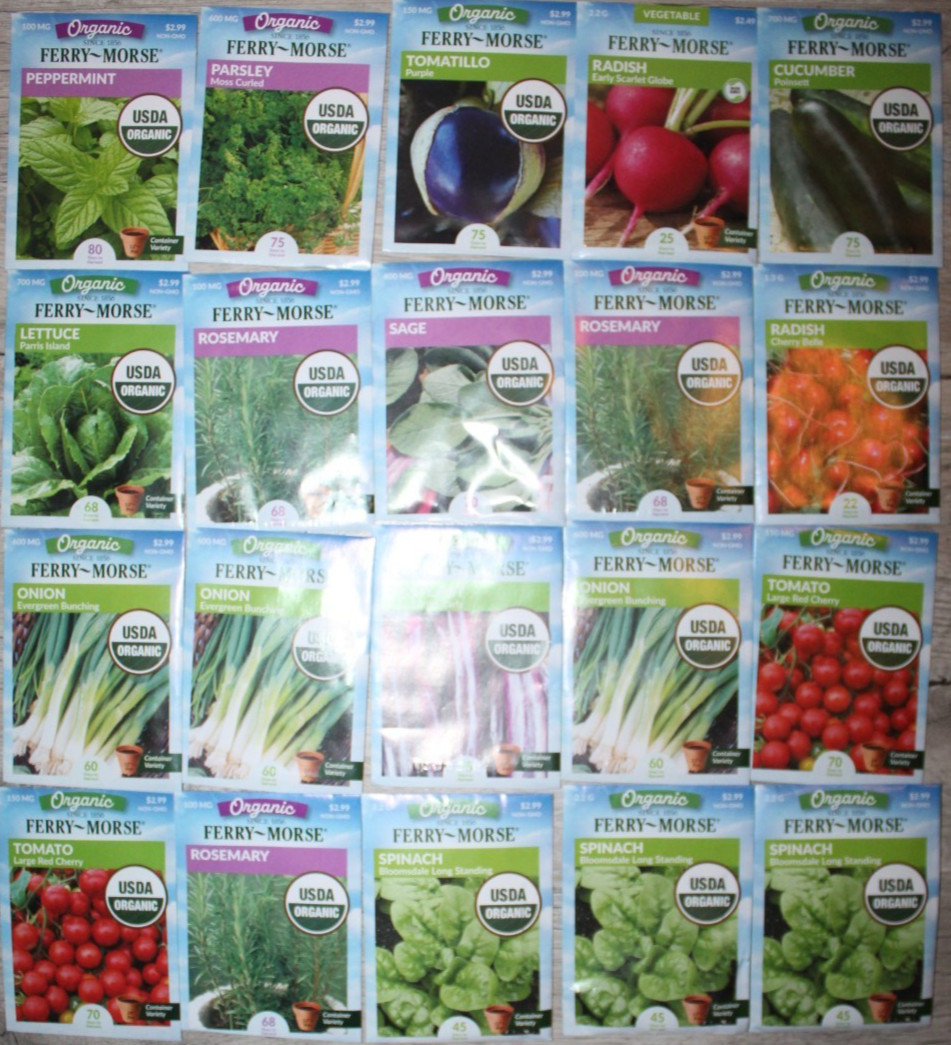Lot Of 100 ORGANIC Mixed Variety Pack Garden Seeds Bundle – 12/25 retail $300+ 2