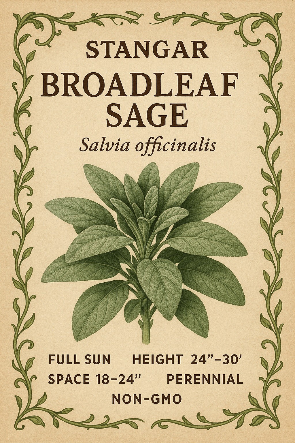 Broadleaf Sage, Salvia Officinalis, NON-GMO, Variety Sizes, 2026