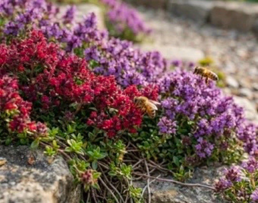 Creeping Thyme mix purple scarlet red, 100 Seeds -ground cover Perennial Non-GMO