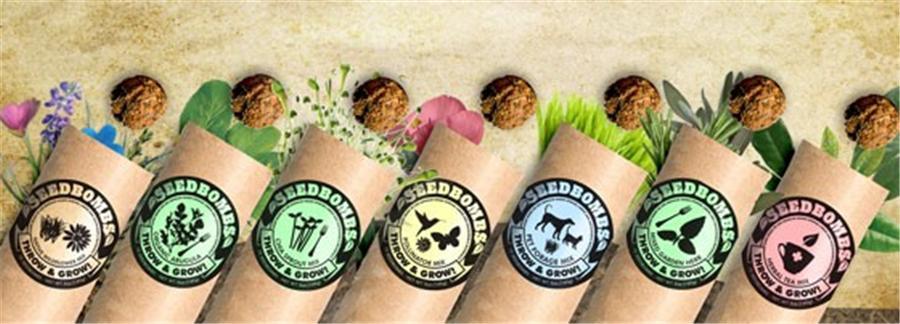 Greenaid Eco Friendly Throw & Grow Garden Herb Seed Bombs Garden Urban Use 6pk
