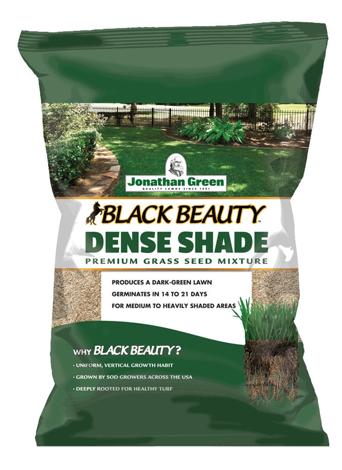 Jonathan Green (#10600) Black Beauty Dense Shade Grass Seed Mix, 3lb bag