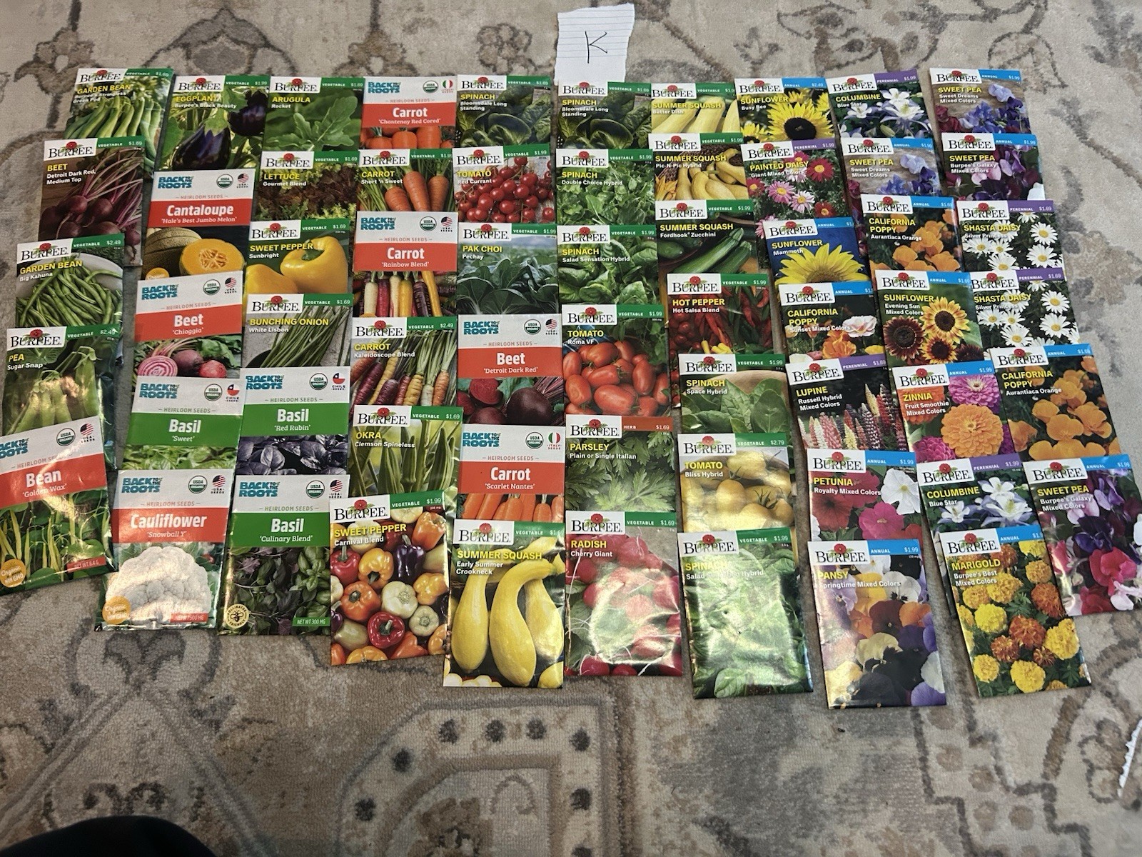 Lot K seeds Vegetable, flowers And Herb Seed Packets Packs 2025 mix gardening.