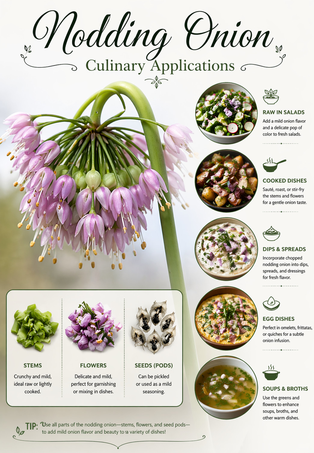 100 Nodding Onion Seeds, Allium cernuum, Native Wildflower & Culinary Herb