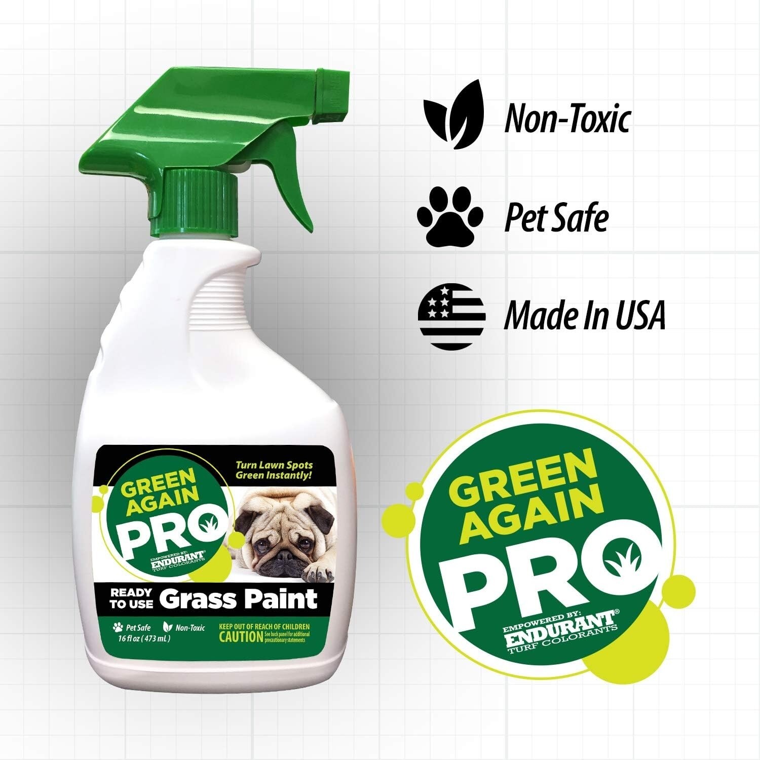 Pre-Mixed Grass and Turf Paint – All Natural Pet-Friendly Lawn Colorant Turns