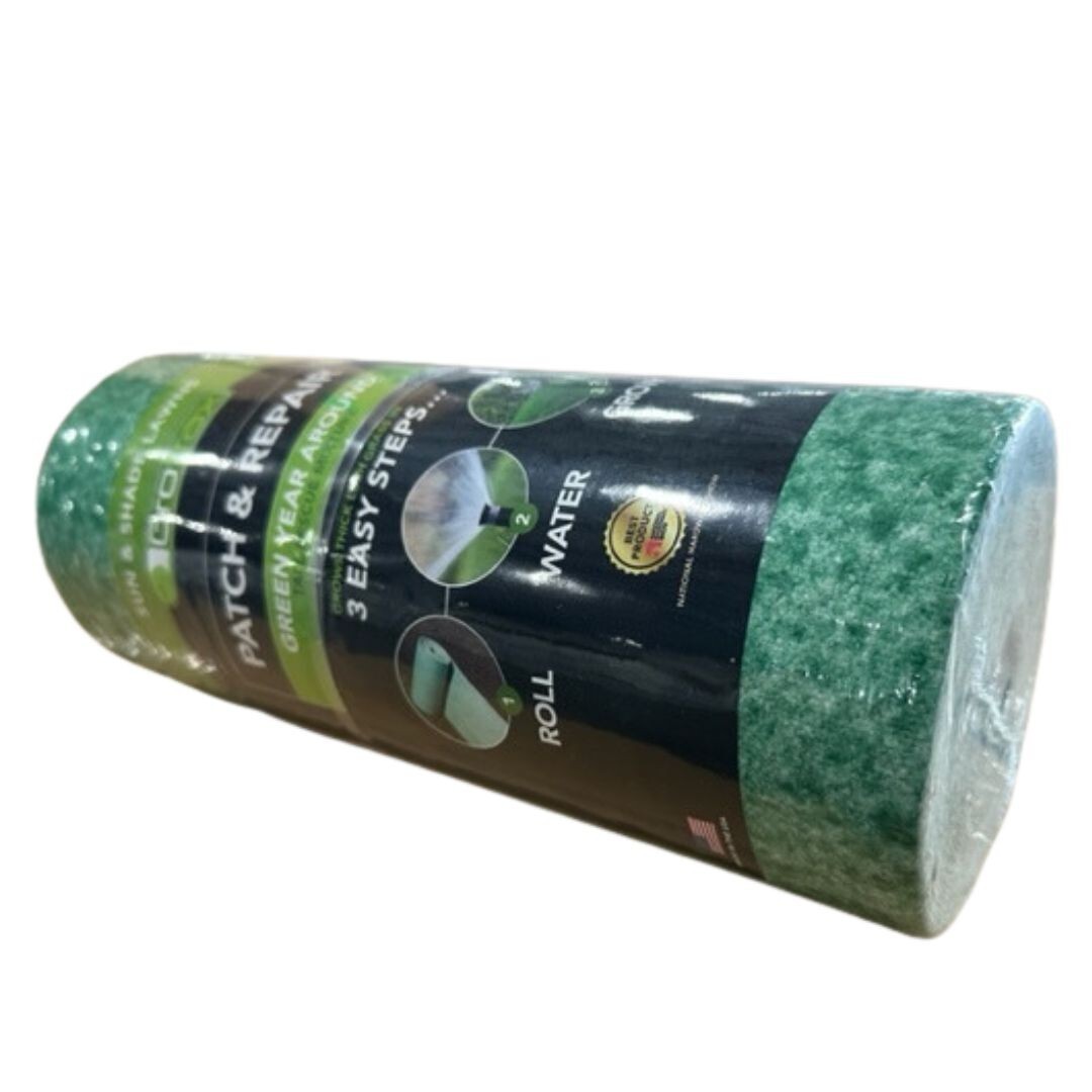 GrowTrax Biodegradable Grass Seed Mat, Year Round Green – 50 SqFt Quick Fix Roll