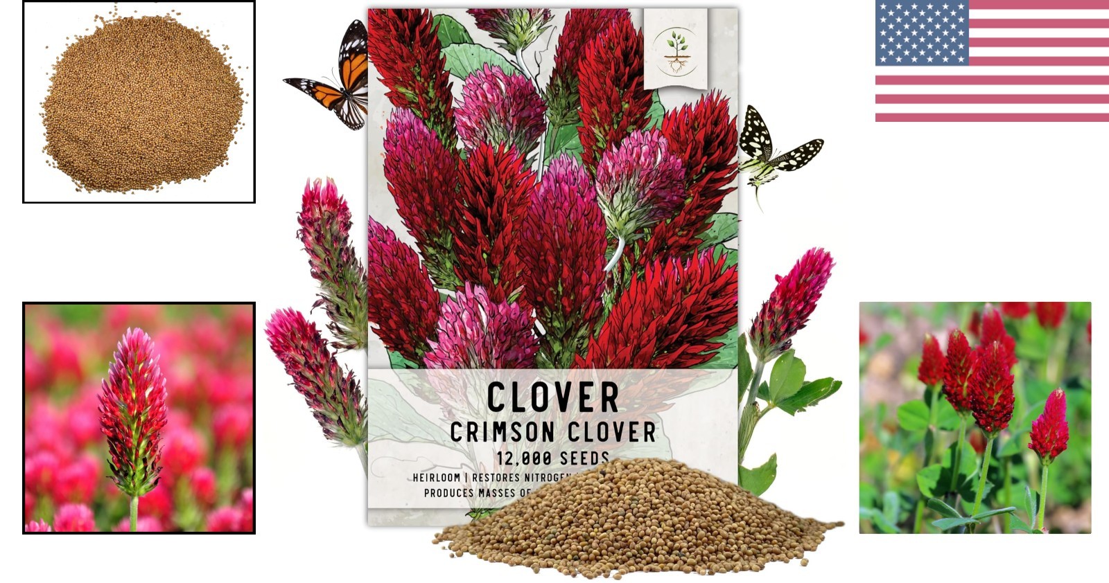 Attract Pollinators with 12,000+ Crimson Clover Seeds – Ideal for All Zones