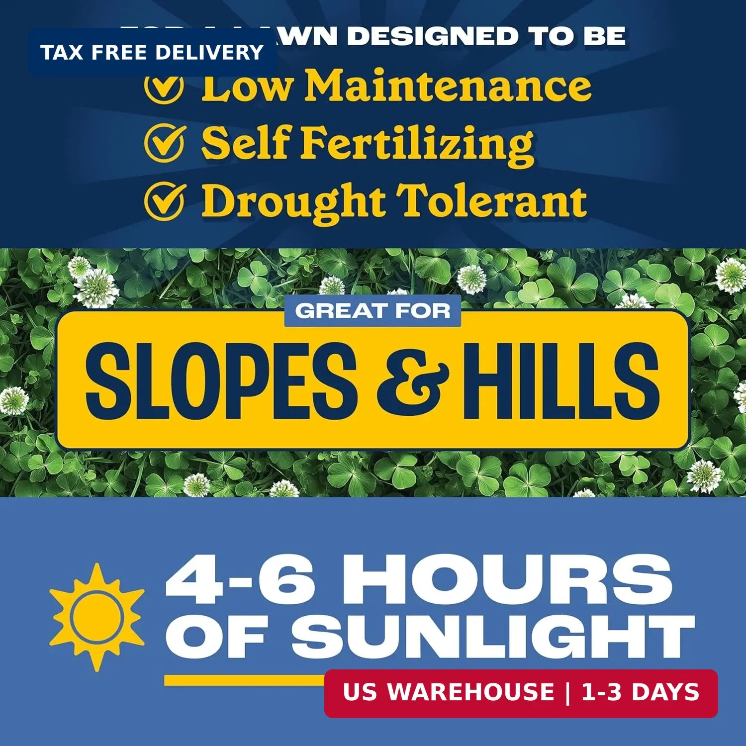 Pennington Clover + Grass Mix, Clover Seeds for Lawn, 7 LB
