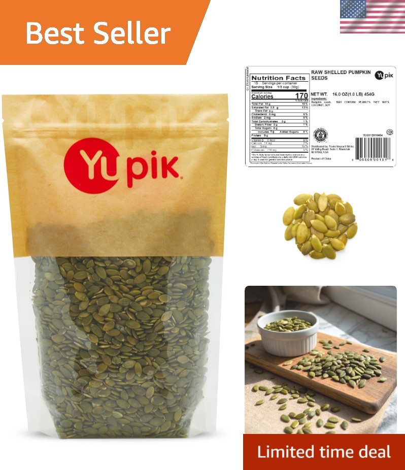 Plant-Based 1 lb Raw Pumpkin Seeds, Gluten-Free & Kosher – Healthy Snack Choice