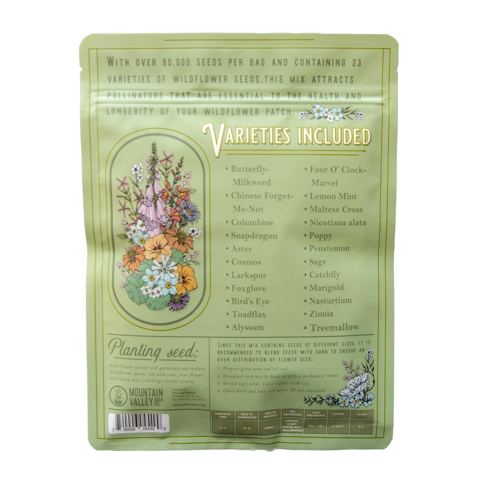 Wildflower Seeds Bulk, 2 Oz. 80,000+ – Butterfly & Tri-colour