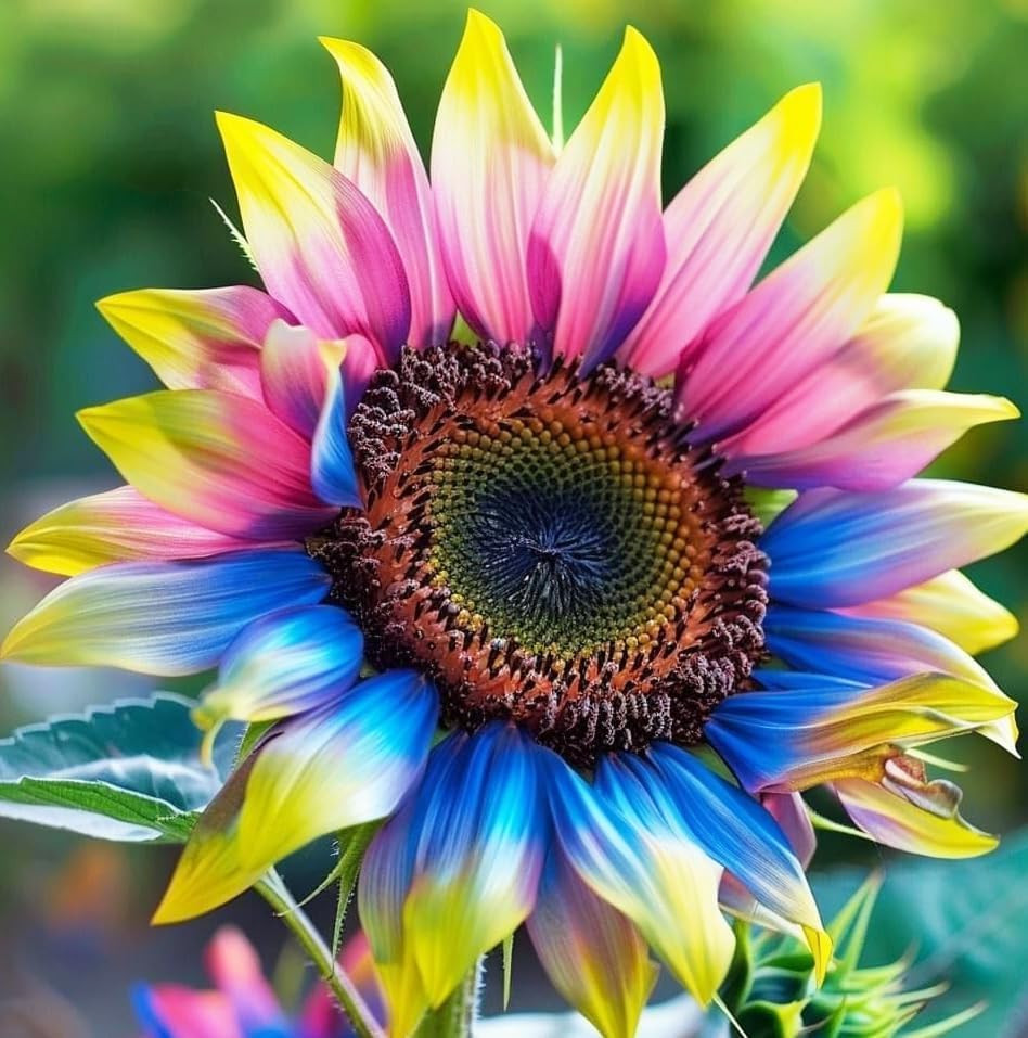 100 Pack Sunflower Seeds Mixed Varieties,Rare Colors – Red, Purple, Blue, Black-
