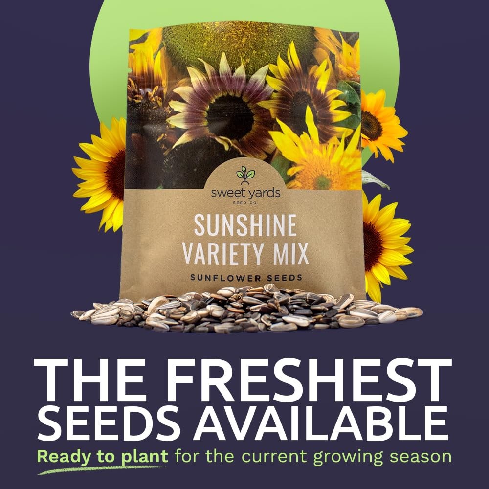 1 Ounce Sunflower Variety Mix 10 Types Bulk Open Pollinated Flower Seeds