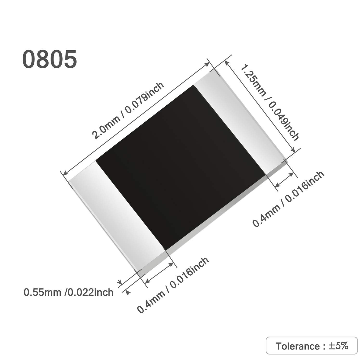 10pcs 0805 SMD Resistor 4.7 Ω ohm 4R7 – 1/8W 0.125W ±1% Tolerance