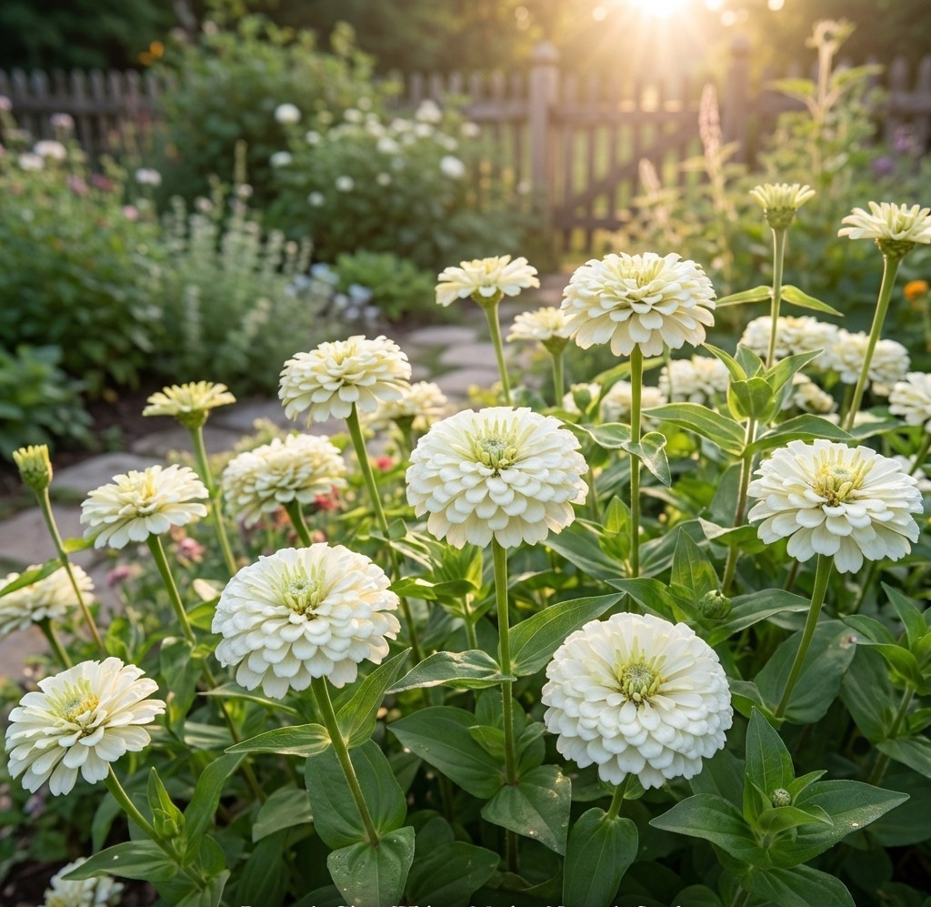Zinnia Benary’s Giant WHITE Cut Flower Garden 4-6″ Blooms Tall Non-GMO 25 Seeds