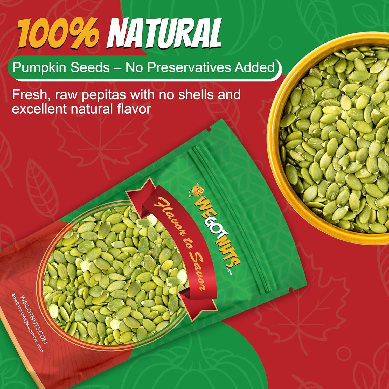 Natural 5Lb Pumpkin Seeds | Crunchy & Chewy Pepitas for Low-Calorie Enjoyment
