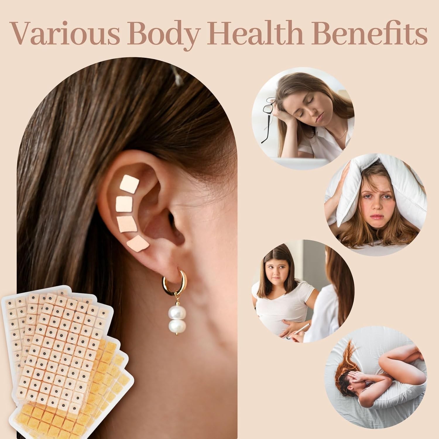 600-Piece Ear Seeds Kit – Natural Vaccaria Seeds for Auricular Acupressure – …