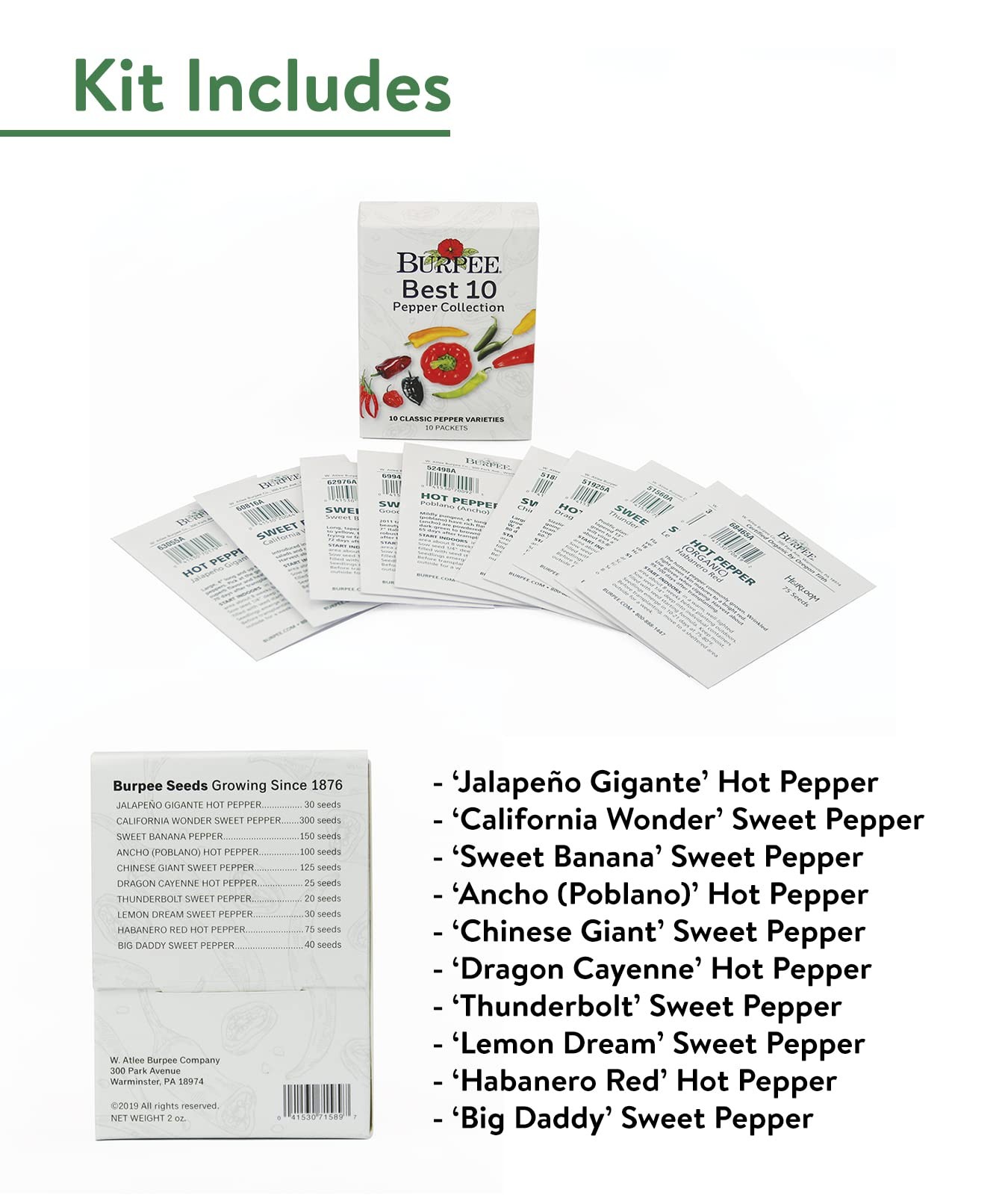 Pepper Seeds Hot Sweet Varieties For Planting Vegetable Garden Seeds 10 Pack …
