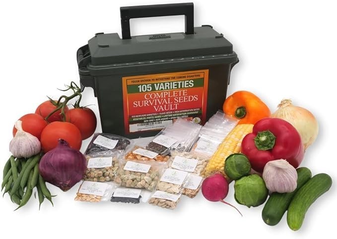 Survival Garden Seeds Vault 105 Varieties Heirloom Non GMO Vegetable Fruit Herb