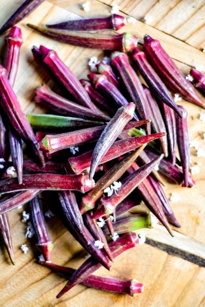 Burgundy Red Okra Seeds | Clemson Spineless Pink Fire Candle Vegetable Seed 2024