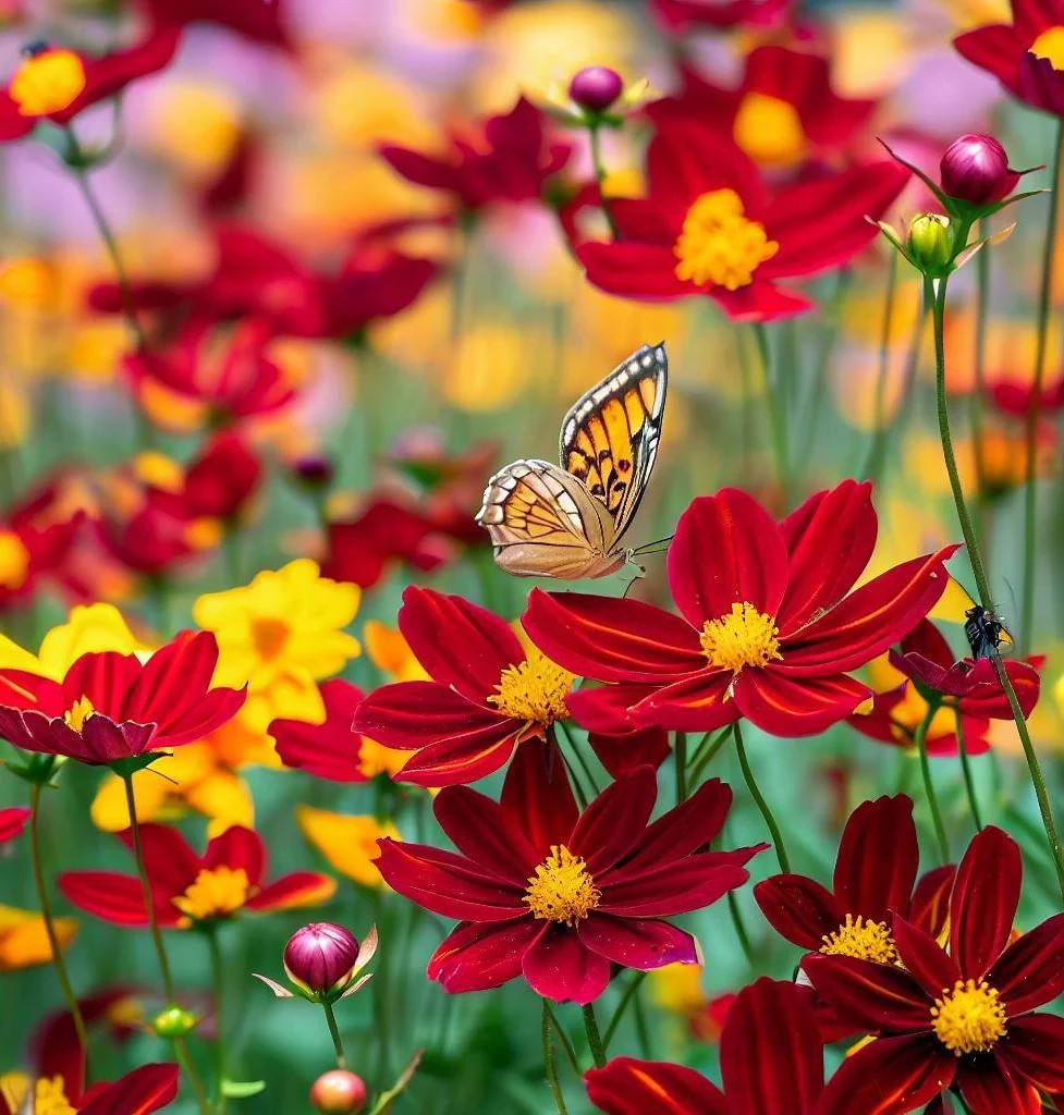 Coreopsis Dwarf Red Plains Seeds 300+ Coreopsis Tinctoria USA FREE S&H ANNUAL