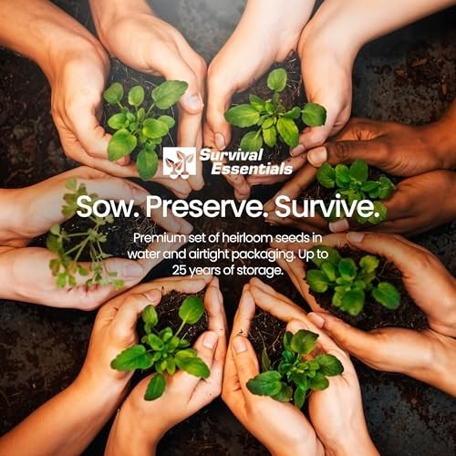 Non-GMO Heirloom Survival Seed Vault – 23,000 Open-Pollinated Seeds, 144 Varieti
