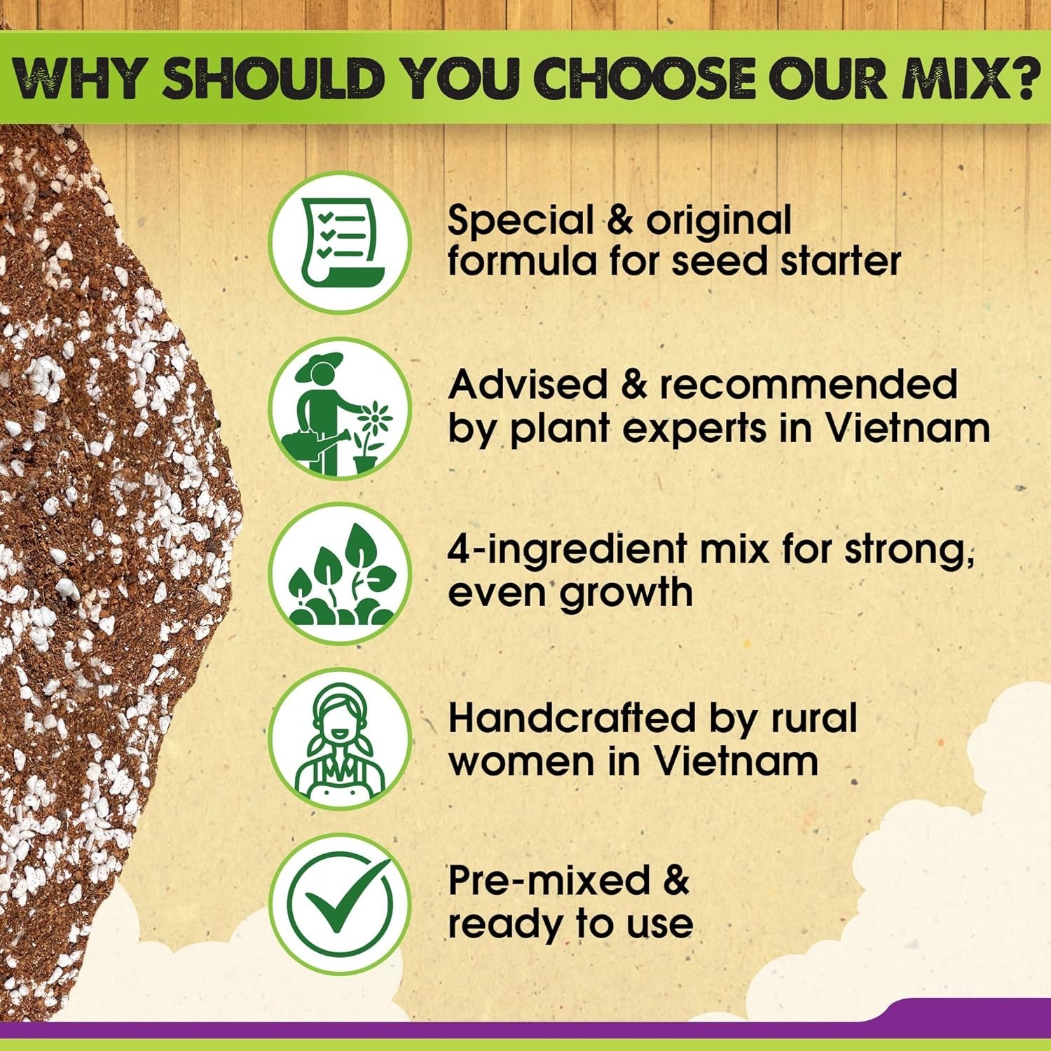 Seed Starting Mix 8 QRT – Moisture Retention & Aeration