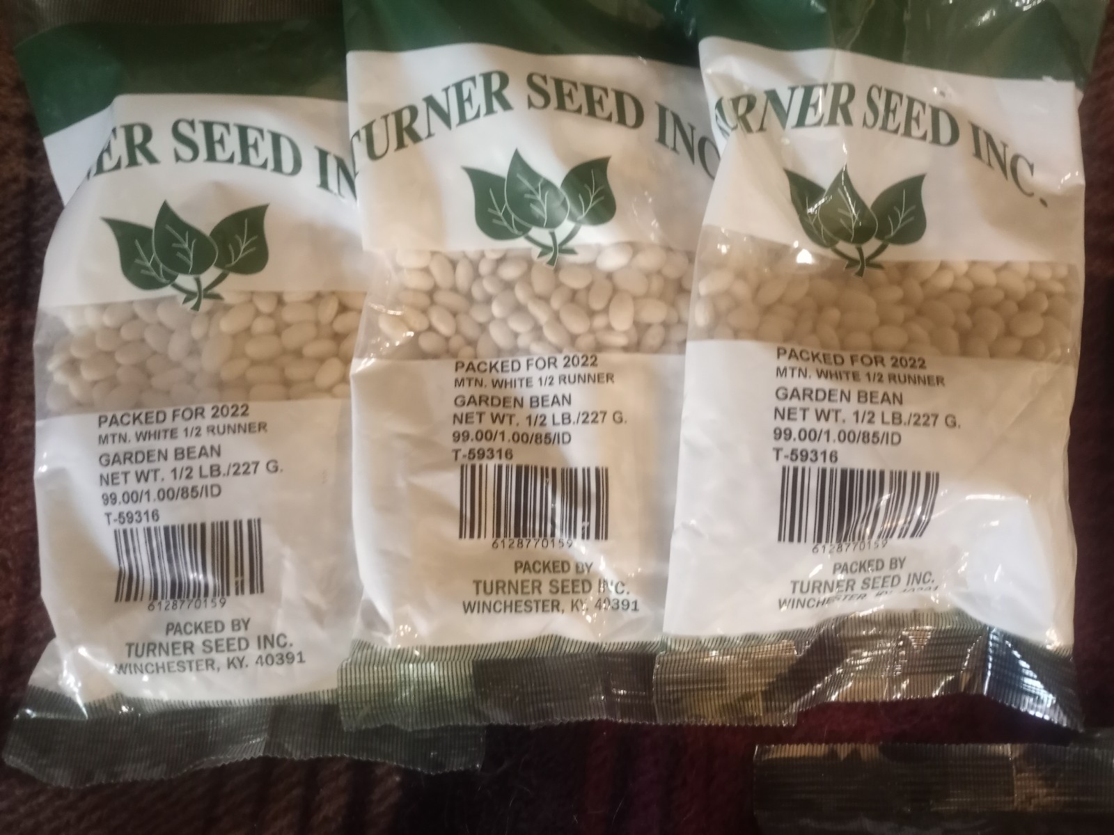 Blue Lake Bush Bean Kentucky Wonder Mtn. White 1/2 Pound Seeds Packed For 2022