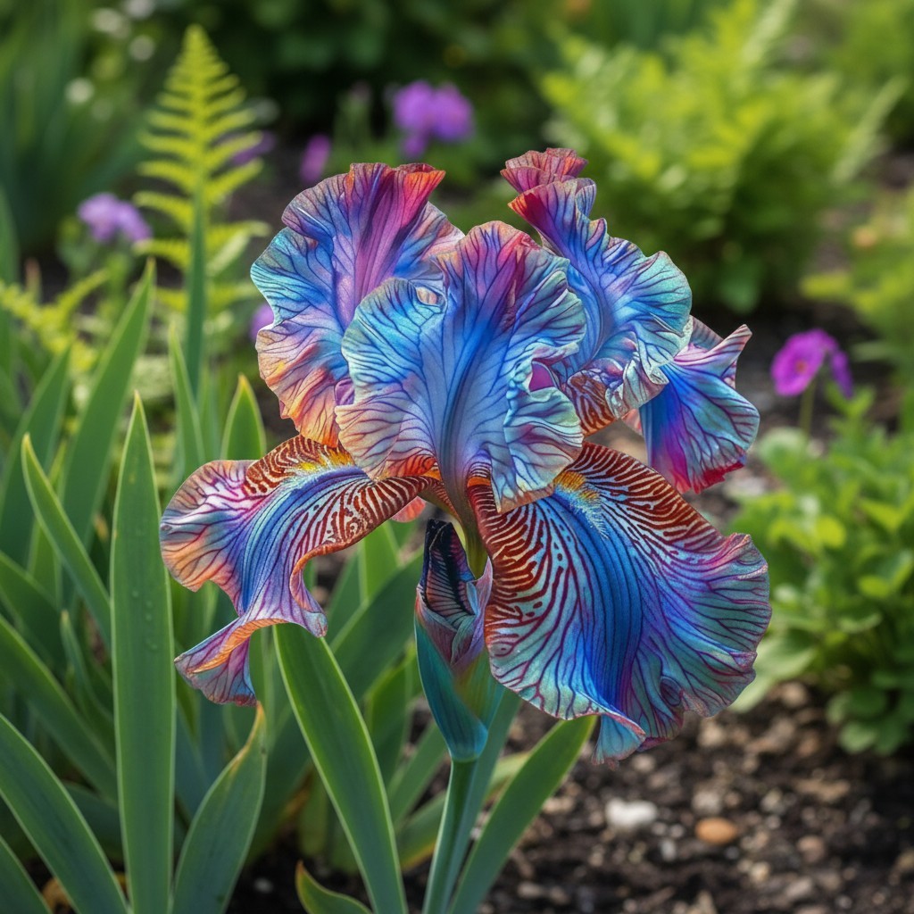 50 Multicolor Iris Flower Seeds – Rare Veined Rainbow Blooms