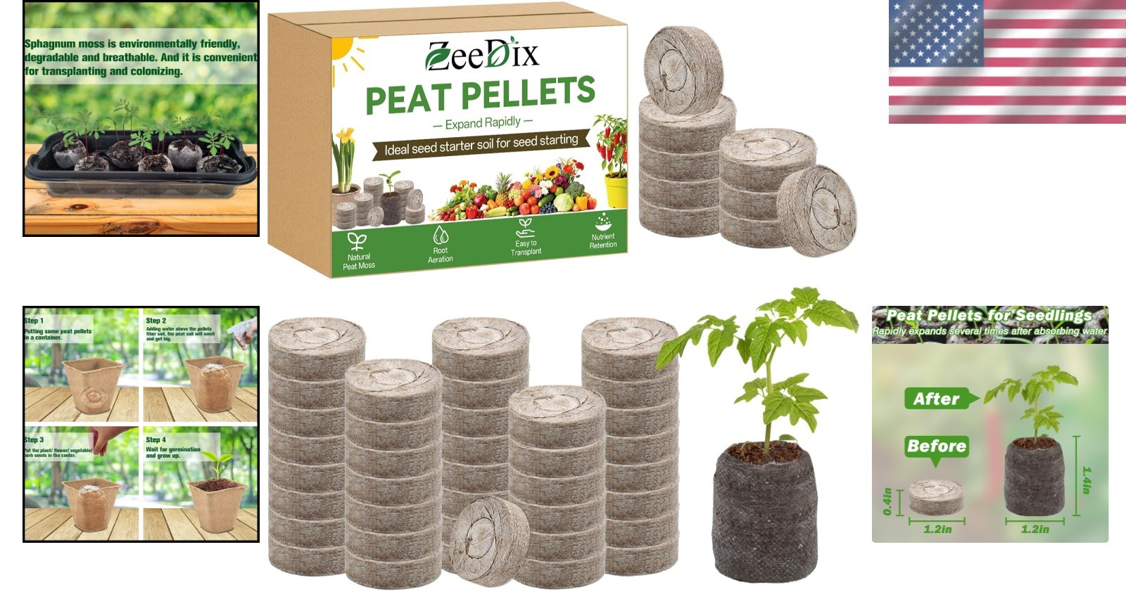55-Count Compressed Peat Seedlings Plugs – Perfect for Herbs, Flowers & Veggies
