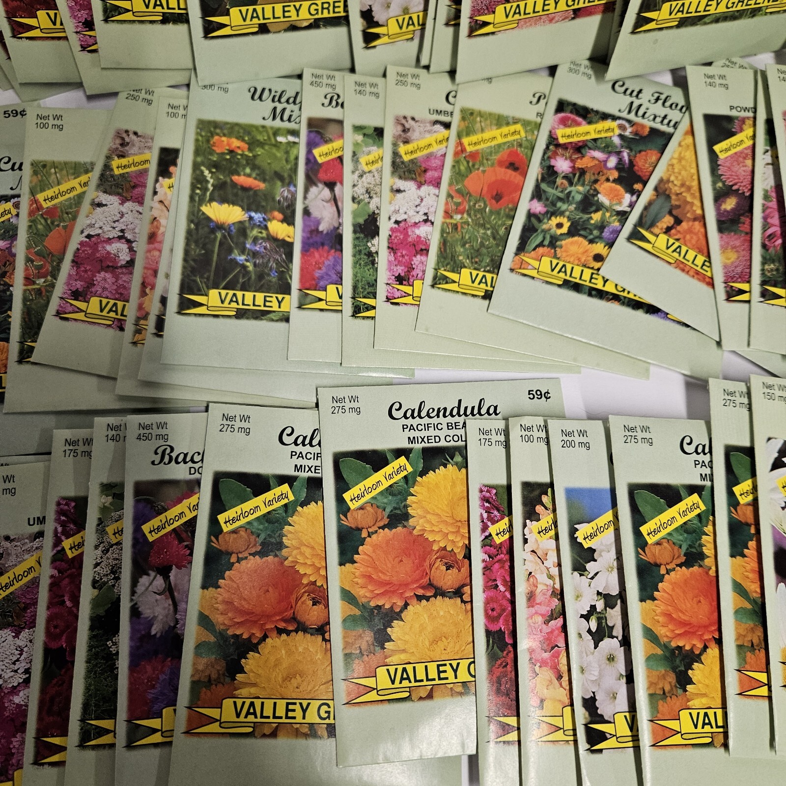 Valley Greene Flower Seeds 100 New Packs Assorted Flower Garden Mix Lot