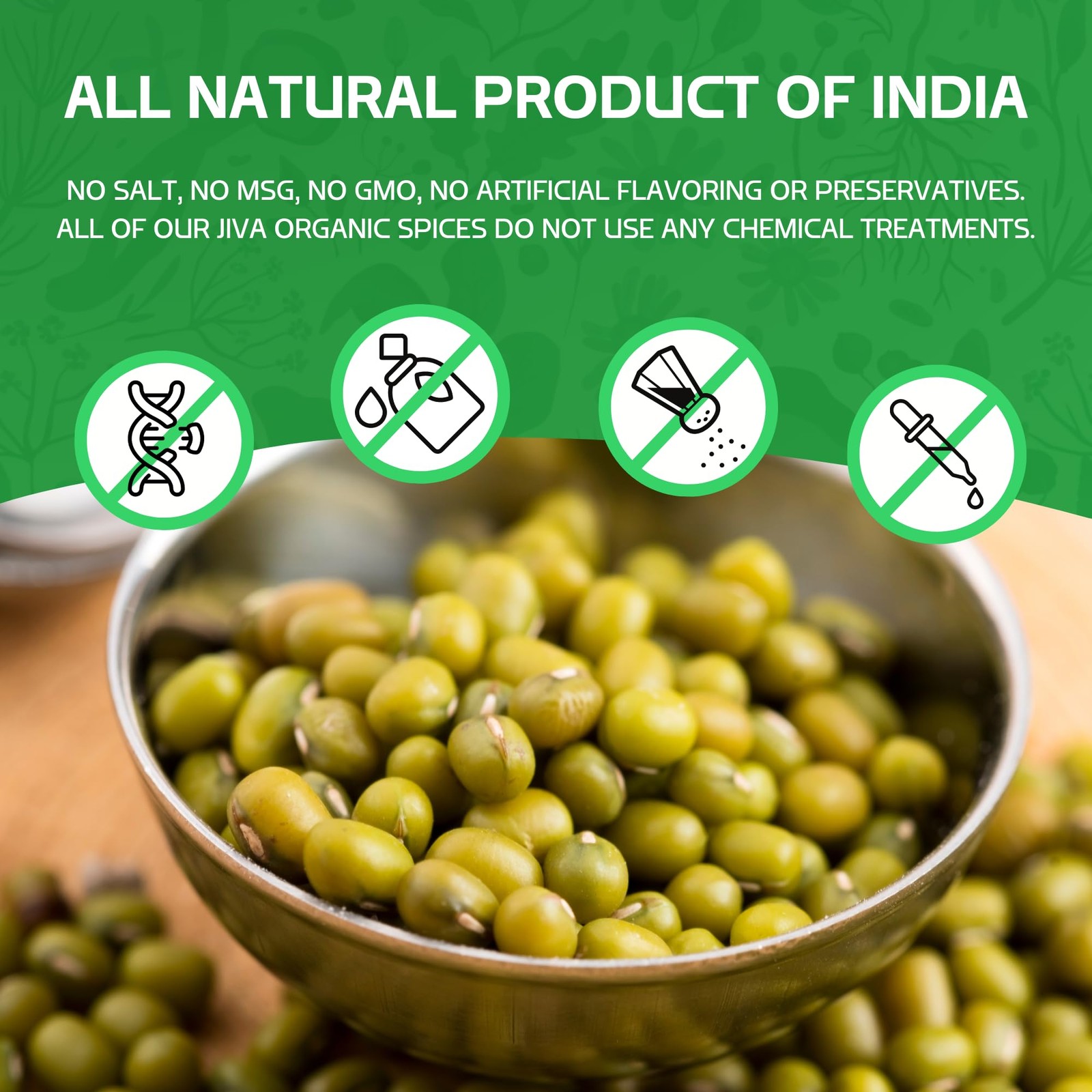 Jiva Organic Mung Bean – Mung Moong Beens Whole for Sprouting and Cooking – 2…