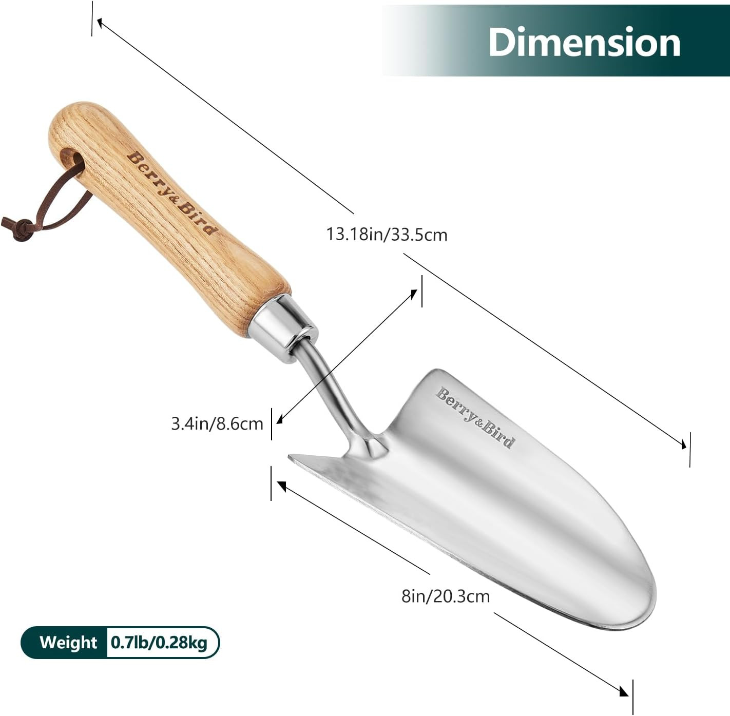 Berry&Bird Stainless Steel Trowel, Garden Small Flower Hand Shovel, Potting Soil
